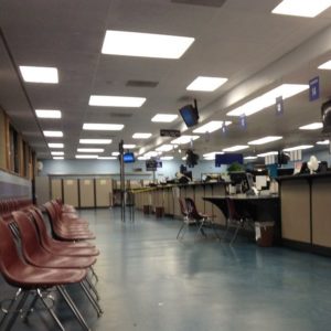 Not where you want to spend your day.  Note--This is not MY DMV. But it's exactly like my DMV in all its soul-sucking glory.  Photo Credit: Tantek Celik,  CC-NC