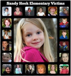 21 faces of the 27 victims of the Newtown, CT massacre. (Photo source unknown.)